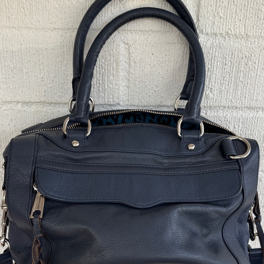 Rebecca Minkoff Leather Dark Blue MAB Crossbody Satchel - Picture 2 of 12